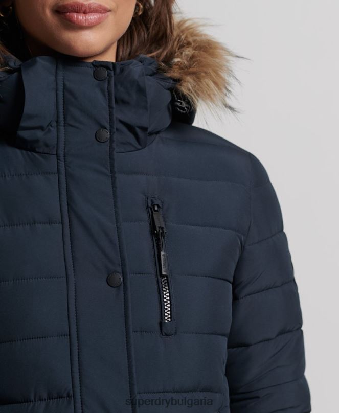 Superdry облекло N00H3816 военноморски флот Жени палто fuji супер парагади