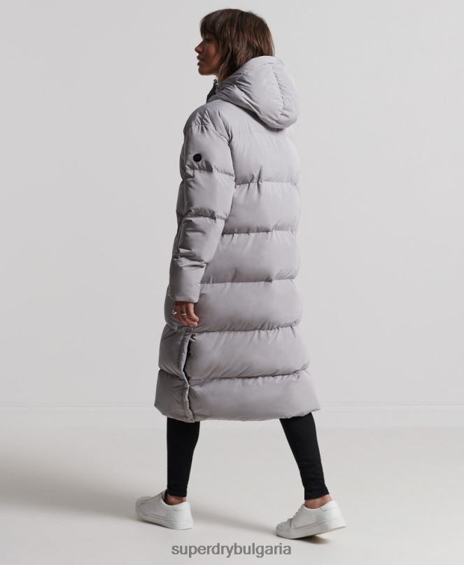 Superdry облекло N00H3822 светло сив Жени дълга завивка