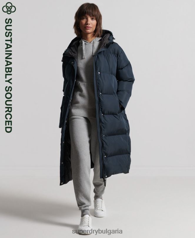 Superdry облекло N00H3827 военноморски флот Жени дълга завивка