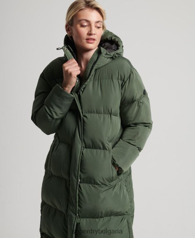 Superdry облекло N00H3828 зелено Жени дълга завивка