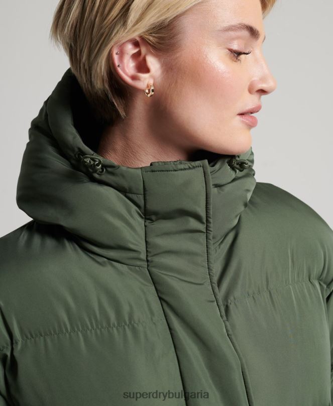 Superdry облекло N00H3828 зелено Жени дълга завивка