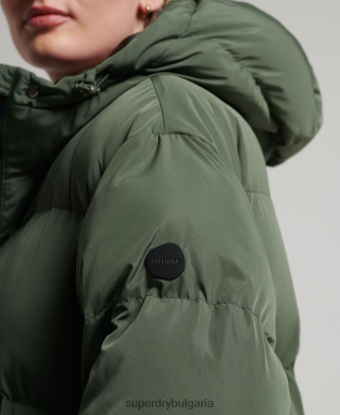 Superdry облекло N00H3828 зелено Жени дълга завивка