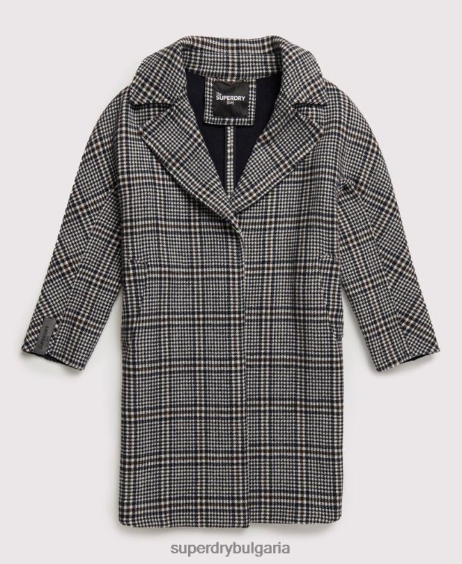 Superdry облекло N00H3858 черен Жени кобен вълнено палто