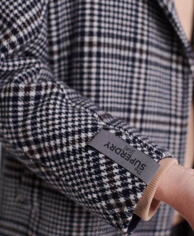 Superdry облекло N00H3858 черен Жени кобен вълнено палто