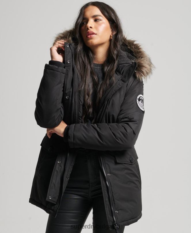 Superdry облекло N00H5415 черен Жени палто парка ashley everest