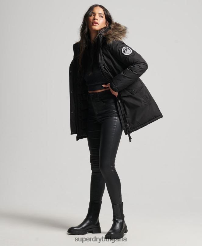 Superdry облекло N00H5415 черен Жени палто парка ashley everest