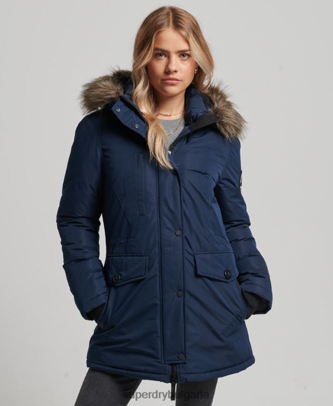 Superdry облекло N00H5443 военноморски флот Жени палто парка ashley everest