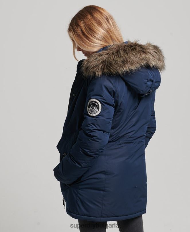 Superdry облекло N00H5443 военноморски флот Жени палто парка ashley everest