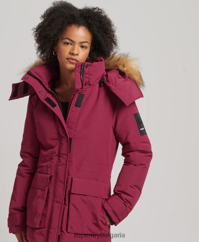 Superdry облекло N00H5445 розово Жени палто парка xpd everest