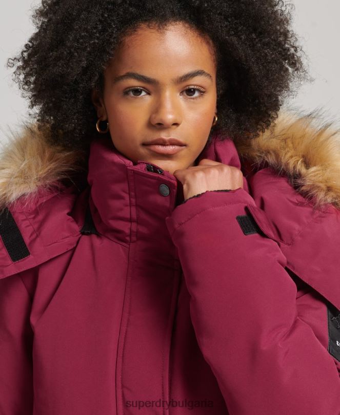 Superdry облекло N00H5445 розово Жени палто парка xpd everest