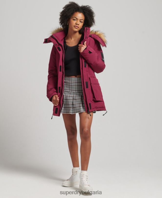 Superdry облекло N00H5445 розово Жени палто парка xpd everest