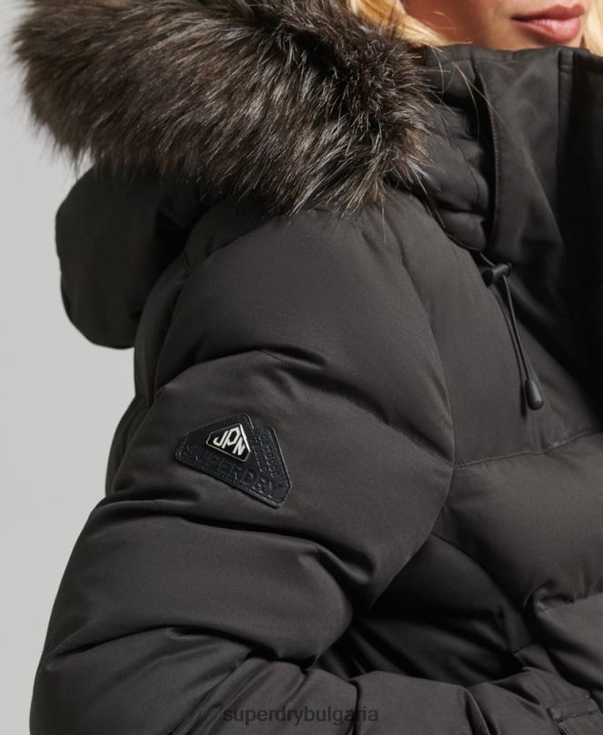 Superdry облекло N00H5448 черен Жени палто от микрофибър експедиция с парагади