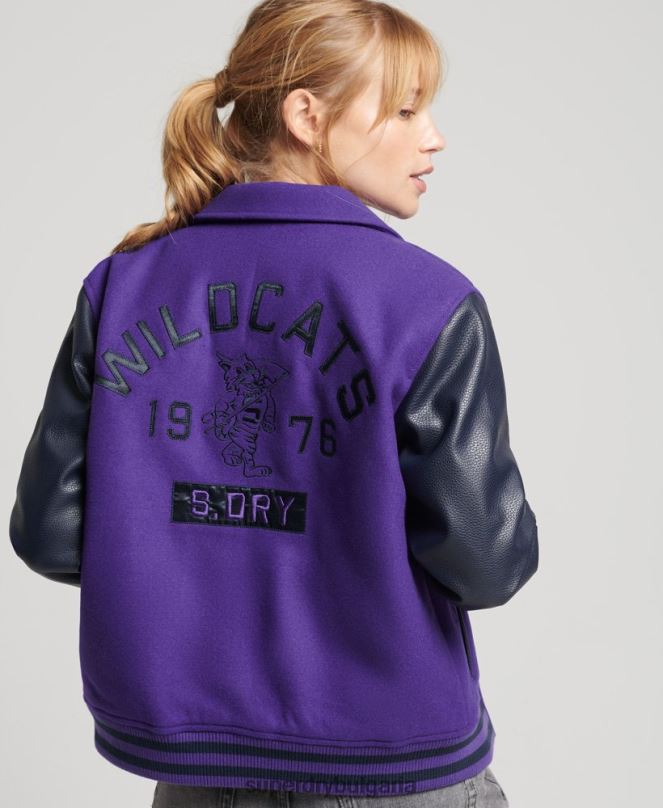 Superdry облекло N00H5449 лилаво Жени ретро смесен университетски бомбардировач