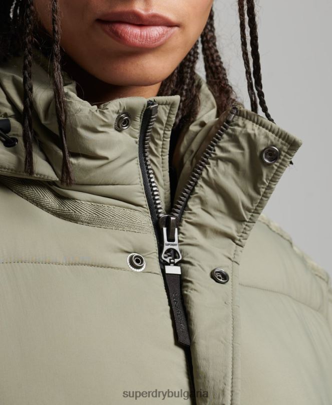 Superdry облекло N00H5451 каки Жени пашкул парагада пухено палто