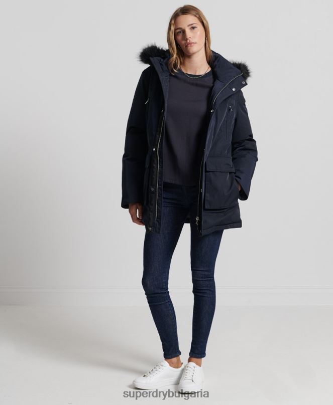 Superdry облекло N00H5458 военноморски флот Жени палто everest down parka