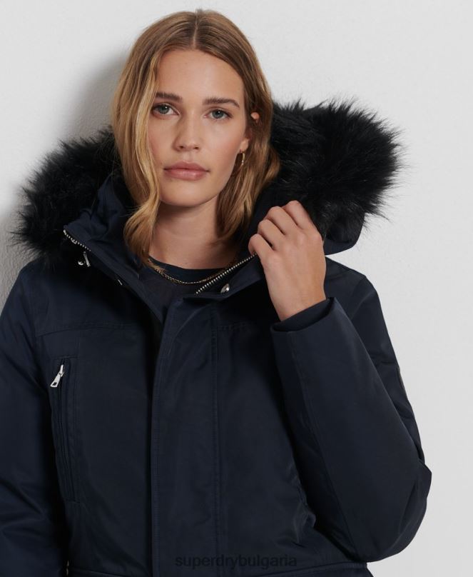 Superdry облекло N00H5458 военноморски флот Жени палто everest down parka