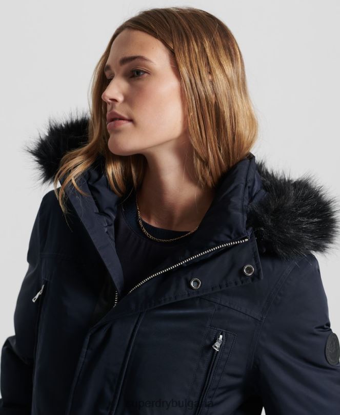 Superdry облекло N00H5458 военноморски флот Жени палто everest down parka
