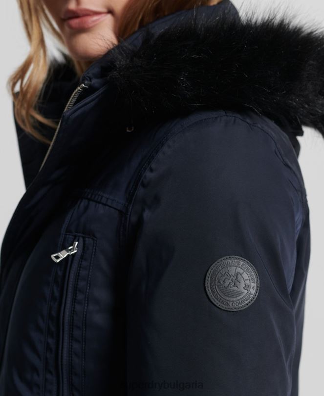 Superdry облекло N00H5458 военноморски флот Жени палто everest down parka