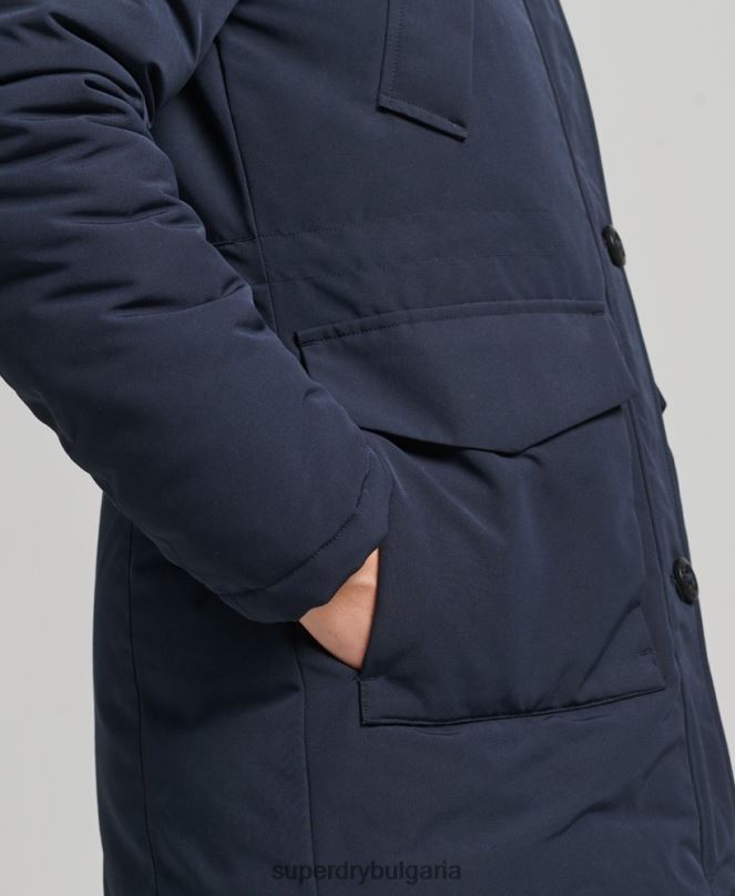 Superdry облекло N00H5462 военноморски флот Жени палто парка everest