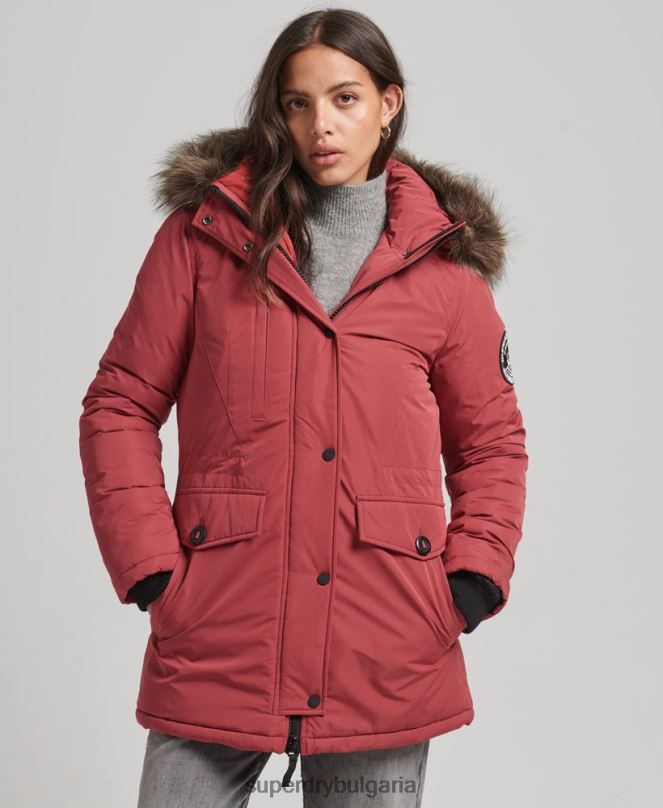 Superdry облекло N00H5466 червен Жени палто парка ashley everest