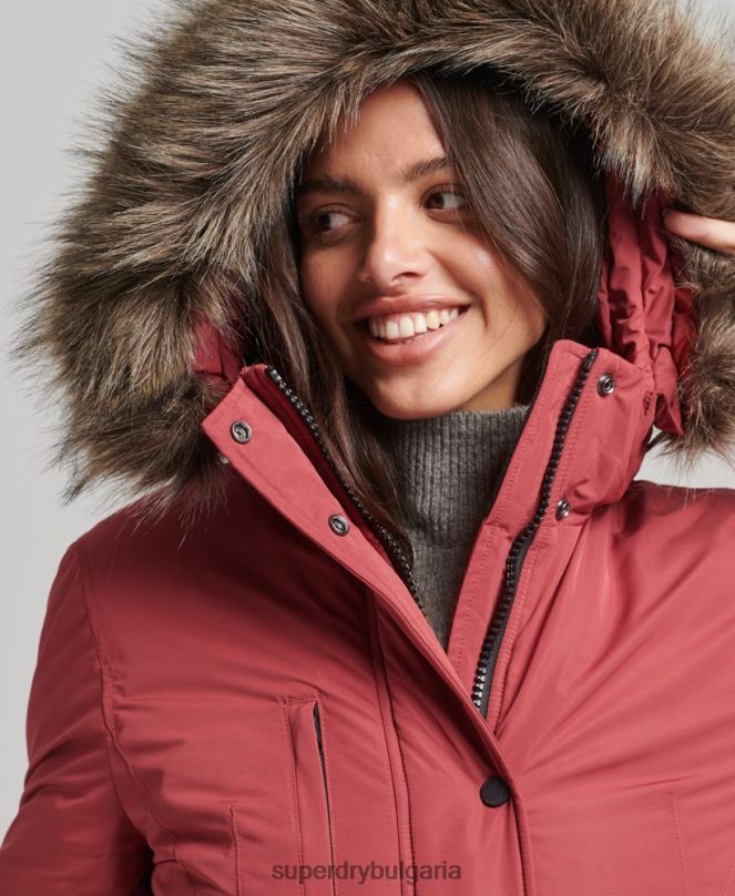Superdry облекло N00H5466 червен Жени палто парка ashley everest