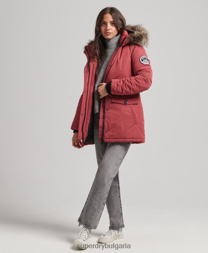 Superdry облекло N00H5466 червен Жени палто парка ashley everest