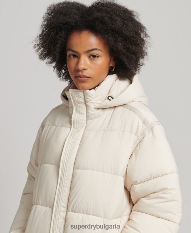 Superdry облекло N00H5470 сметана Жени пашкул парагада пухено палто