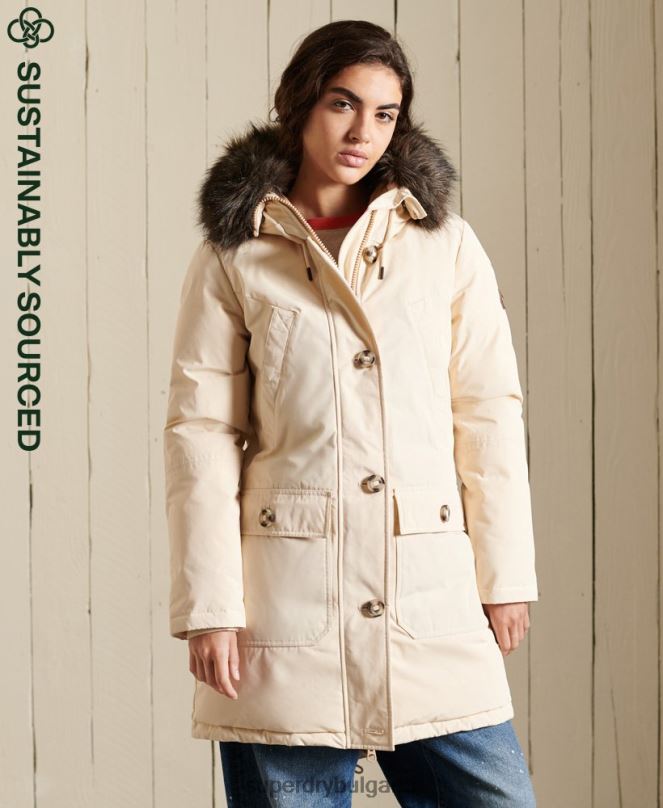 Superdry облекло N00H5474 сметана Жени новобранец палто парка