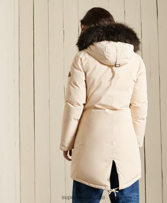Superdry облекло N00H5474 сметана Жени новобранец палто парка