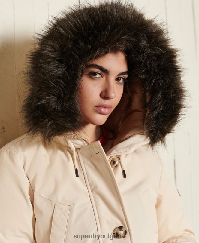 Superdry облекло N00H5474 сметана Жени новобранец палто парка