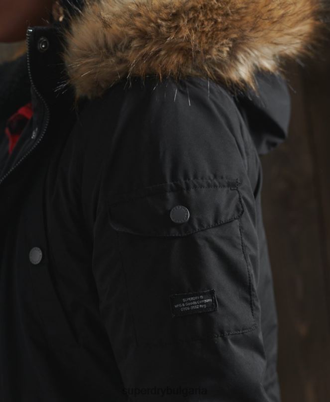Superdry облекло N00H5481 черен Жени nadare микрофибърно палто парка