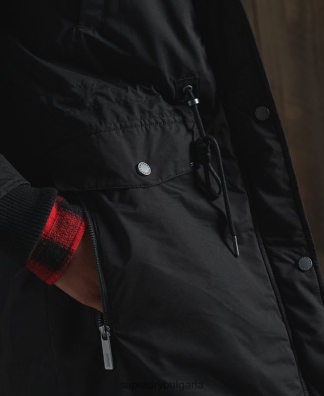 Superdry облекло N00H5481 черен Жени nadare микрофибърно палто парка