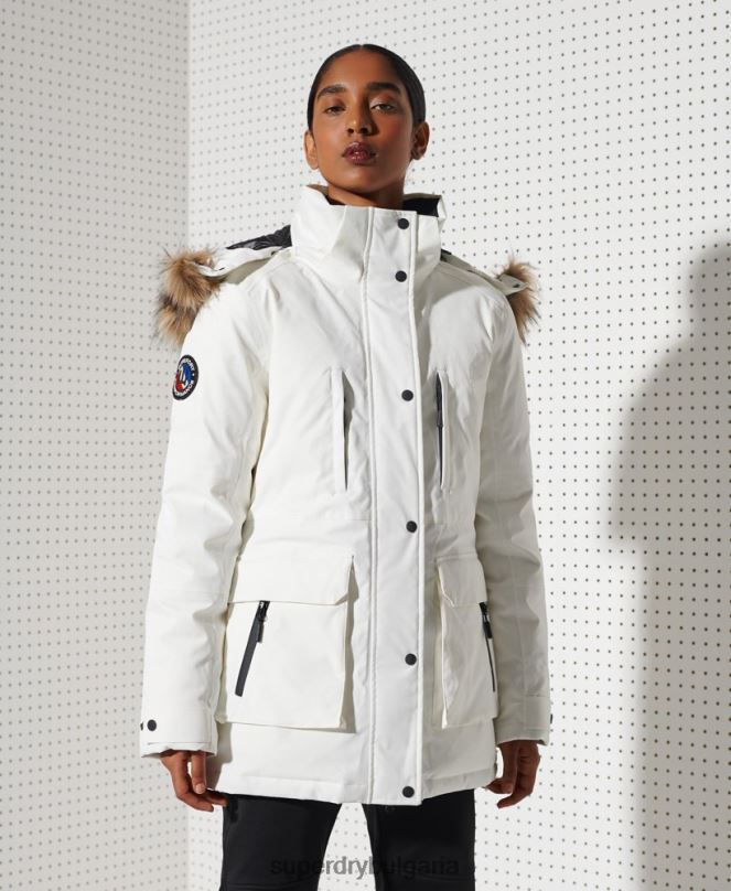 Superdry облекло N00H5487 бяло Жени палто everest down snow park