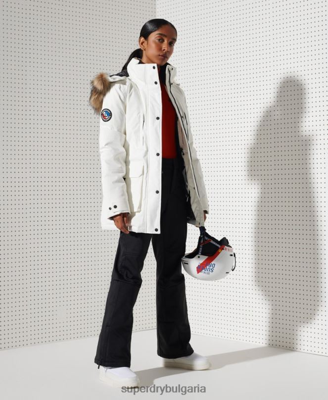 Superdry облекло N00H5487 бяло Жени палто everest down snow park