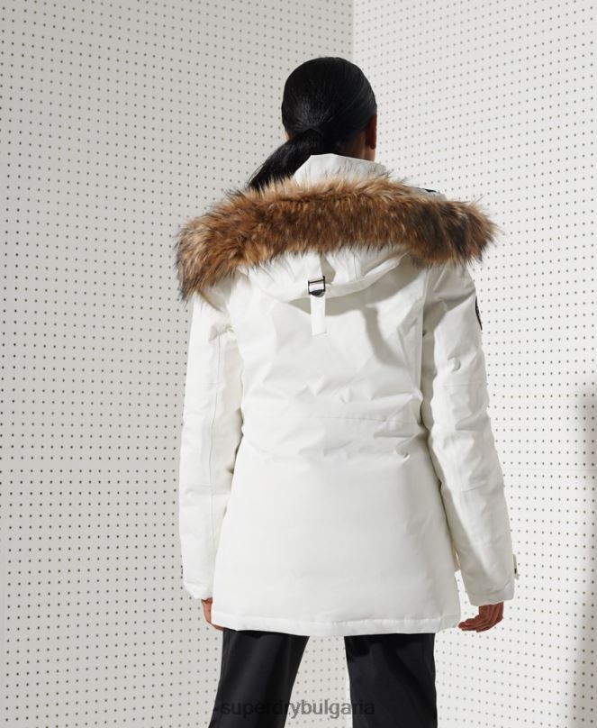 Superdry облекло N00H5487 бяло Жени палто everest down snow park