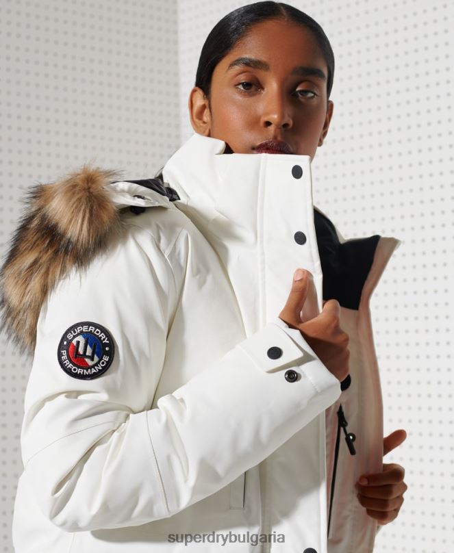 Superdry облекло N00H5487 бяло Жени палто everest down snow park