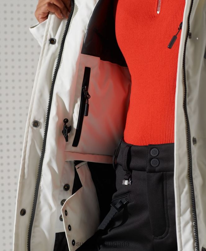 Superdry облекло N00H5487 бяло Жени палто everest down snow park