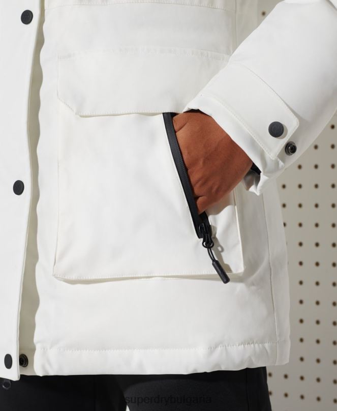 Superdry облекло N00H5487 бяло Жени палто everest down snow park