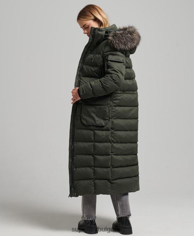Superdry облекло N00H5490 зелено Жени палто от микрофибър експедиция с парагади