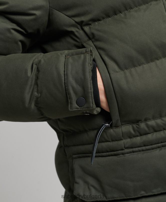 Superdry облекло N00H5490 зелено Жени палто от микрофибър експедиция с парагади