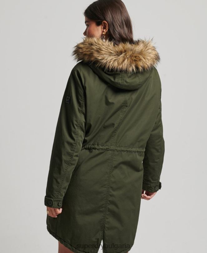 Superdry облекло N00H5493 зелено Жени автентична военна парка от изкуствена кожа