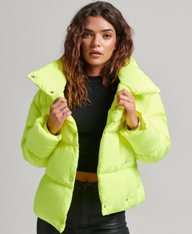 Superdry облекло N00H5498 зелено Жени късо пухено палто