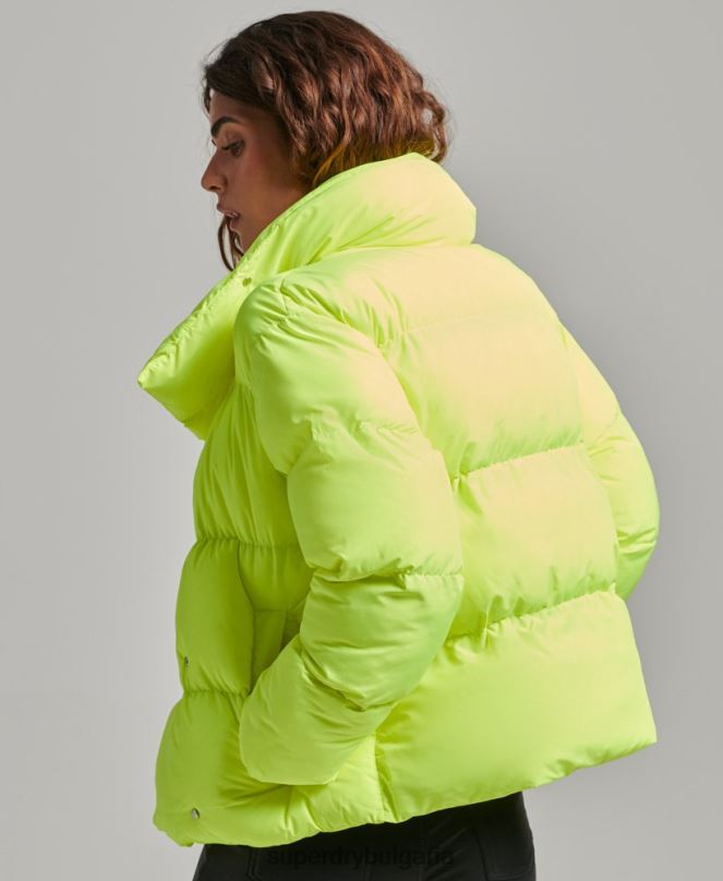 Superdry облекло N00H5498 зелено Жени късо пухено палто