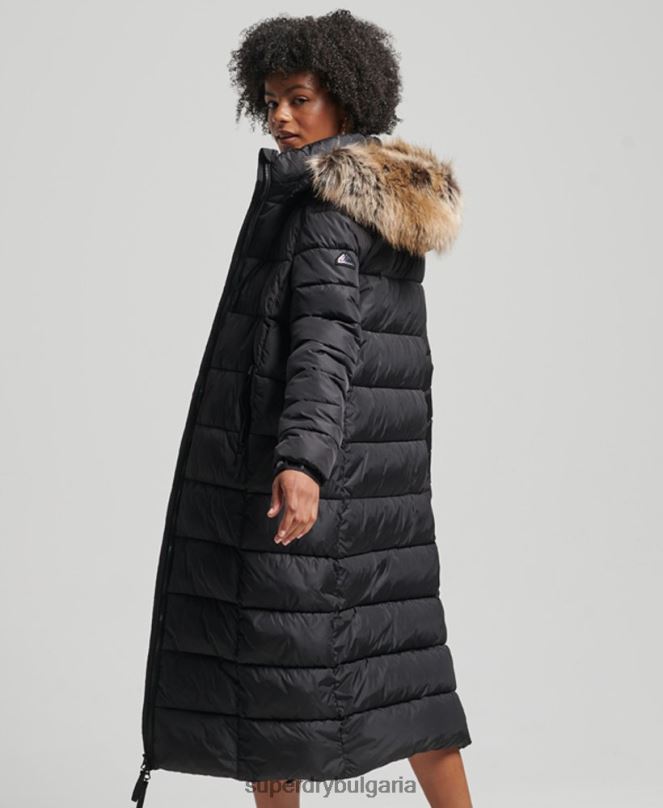 Superdry облекло N00H5509 черен Жени планинско палто fuji с качулка