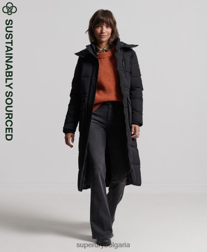 Superdry облекло N00H5512 черен Жени палто everest с парагади