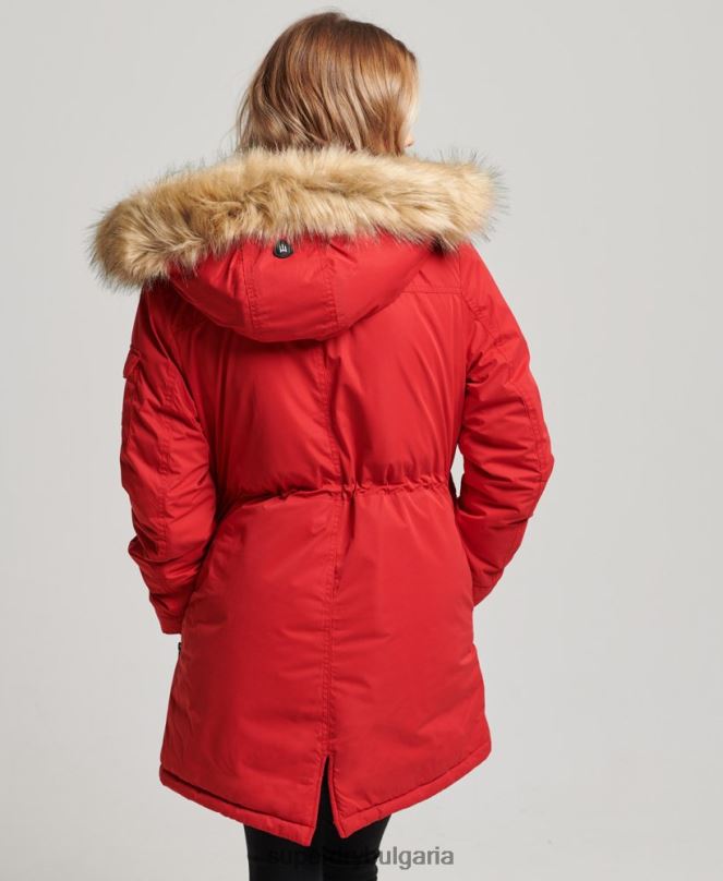 Superdry облекло N00H5513 червен Жени nadare микрофибърно палто парка