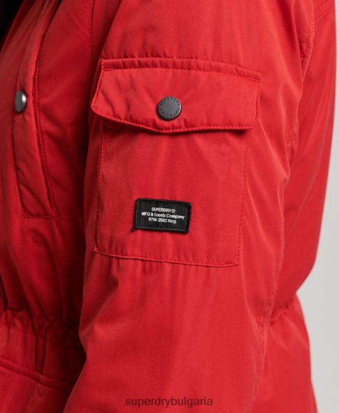 Superdry облекло N00H5513 червен Жени nadare микрофибърно палто парка