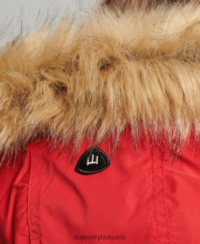 Superdry облекло N00H5513 червен Жени nadare микрофибърно палто парка