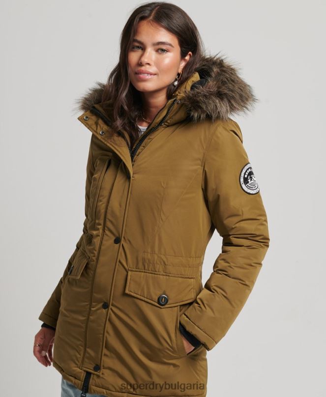 Superdry облекло N00H5516 зелено Жени палто парка ashley everest