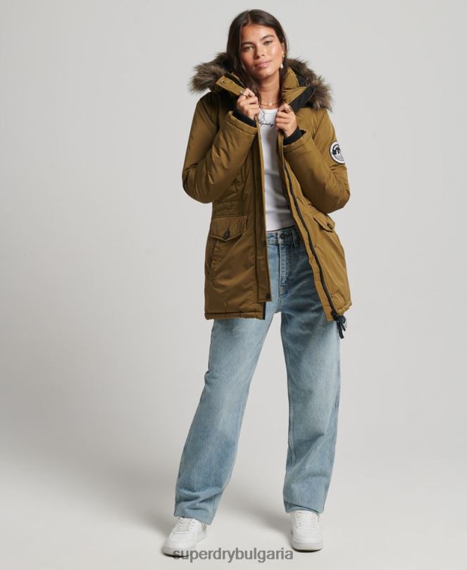 Superdry облекло N00H5516 зелено Жени палто парка ashley everest